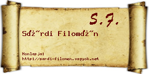 Sárdi Filomén névjegykártya
